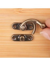 1套具有螺絲的古銅風扣鉤,用於木製首飾盒,扣子盒,箱子,扣鎖盒