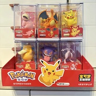 Original Pokemon Anime Action Figure Blind Box 6pcs/set Adorable Doll With Acrylic Display Case Pika