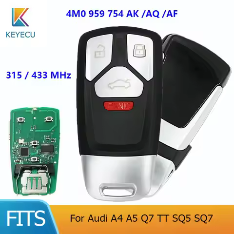 KEYECU 315Mhz NBGFS14P71, 8S0 959 754 AL, 433Mhz 4M0 959 754 AK / AQ / AF Smart Remote Key Fob for A