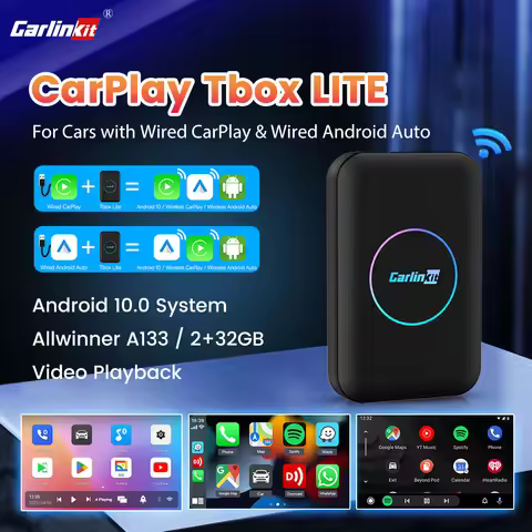 2026 Carlinkit LITE Wireless Android Auto & Car Play Ai Box Usb Watch Videos Online 32GB For Netflix
