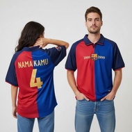 MERAH RETRO Jersey Brcln 1999 2000 Centenary Home Brc Vintage Red Collar Custom Printed Name Number 