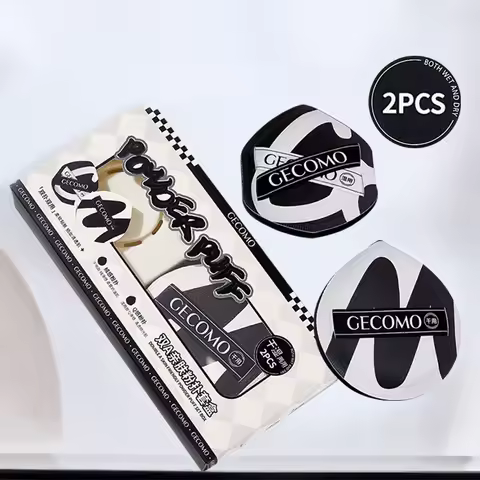 GECOMO 2 PCS Powder Puff Set with Storage Box Soft Skin-friendly Dry And Wet Dual-use Sponge For Liq