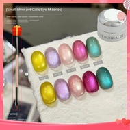 【gift】xeijayi Soft Light Cat's Eye Nail Gel Small Silver Pot Series Cats Eye Phototherapy Glue Nail 