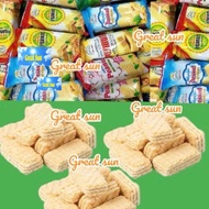 Box of fruit-flavored wafers 5kg/stard (inner) 4.7kg, actual box of 2.5kg cakes