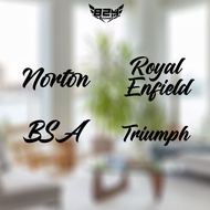 Royal enfield Triumph BSA Norton Motorcycle Car Stickers 1 Pair