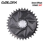 GOLDIX 8-Bolt Direct Mount Chainring 34-58T Narrow-Wide for 10-12 Speed (Non-AXS) 3mm Offset 7075-T6