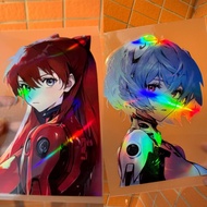 EVA Evangelion Asuka Aya Polly Laser Reflective Sticker JDM Anime Cartoon Waterproof Car Sticker