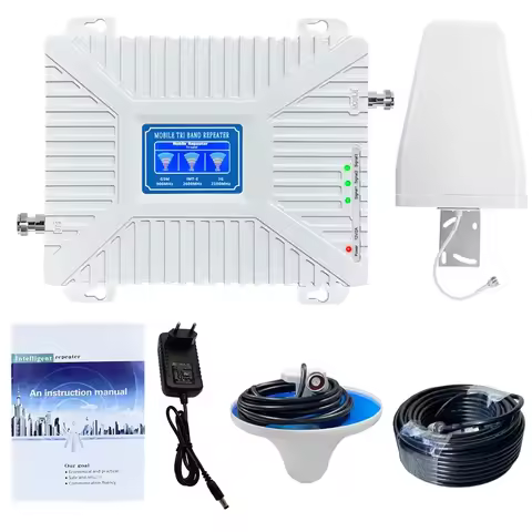 900 2100 2600MHz mobile network repeater 2G 3G 4G GSM WCDMA LTE amplifier 70dB Tri band signal boost