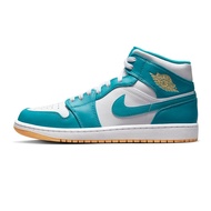 Air A/J 1 Casual Shoes Mid Aquatone Golden Blue Men's Shoes DQ8426-400