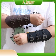 Medieval Armor Men Cosplay Arm Warmers Lace-up,Knight Gauntlet Wristband