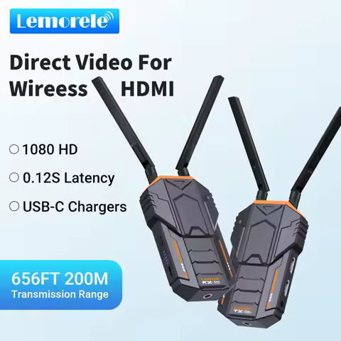 Lemorele Wireless HDMI Transmitter Receiver Kit 200M 5.8Ghz Image Video Transceiver For Camera Lapto