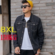 Plus Size Denim Jackets Men's Clothes Oversized Denim Coat Male Streetwear Blue Cotton Jackets For Men Trendy Korean