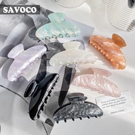 SAVOCO Marble Acrylic Grab Clip Female Acetic Acid Shark Catch Clip for Hair Accessories SC122