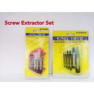 KING TOYO SCREW EXTRACTOR SET 5PCS & 6PCS - (KT-8205 & KT-8205A-6)