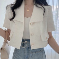 Blazer Women Short Style Spring Summer New Korean Version Loose Casual Versatile Short-Sleeved Small Suit