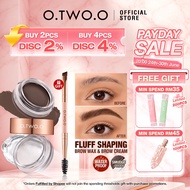 O.TWO.O 2 In 1 Eyebrow Tinted Waterproof Krim Kening & Bow Wax Dengan Berus 3 Warna