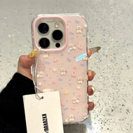 Pink Butterfly Dog Pattern Phone Case, Suitable for Apple 16pro15Promax Phone Case, Shockproof iPhon