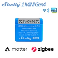 Shelly 1 Mini Gen4สำหรับควบคุมไฟและเครื่องใช้ไฟฟ้าขนาดเล็กได้ถึง8 A รองรับ Wi-Fi Zigbee Bluetooth Ma
