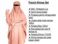 Haura Hijab Syari French Khimar Set Gamis Tanpa Lengan Setelan Jilbab Dengan Lengan Bahan Woolpeach Lux