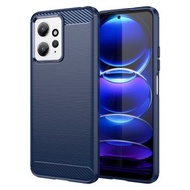 全城熱賣 - 適用於小米 Redmi Note 12 4G Global 拉絲系列碳纖維TPU手機殼（藍色）