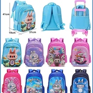 Elementary School Students Labubu Climbing Stairs Six Wheels 4th Grade Girls Shoodong Cartoon Backpa