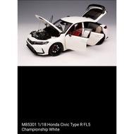 M85301 1/18 HONDA CIVIC TYPE R  FL5 CHAMPIONSHIP WHITE DIE CAST MODEL