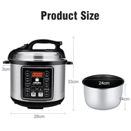 YQ7 220V Multifunction Electric Pressure Cookers Soup Porridge Rice Heating Meal Heater 6L Intelligent Pressure Cooker f