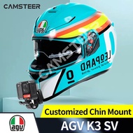 Camsteer หมวกกันน็อคอลูมิเนียม AGV K3 SV ของ Chin ขายึดกล้องโกโปร Max Hero 10 9 Insta360one X2
