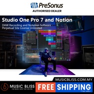 PreSonus Studio One Pro 7 and Notion - DAW Recording and Notation Software - Perpetual Site License 