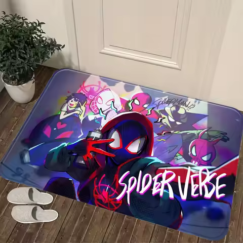 Authorized 1pc Cartoon Printed Mat, Miles Morales Spider- Street Graffiti Style Multi-Character Grou