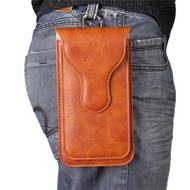 Leather waist belt case for phone, PU leather holds 2 phones with sizes from 4.7 inches to 6.3 inche