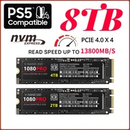1080 PRO 1TB ของแท้ Ssd M.2 M2 Nvme ฮาร์ดดิสก์ SSD (NGFF) SSD ฮาร์ดไดรฟ์ SATA 4TB 8TB Nvme Pcie ฮาร์ดดิสก์ภายในสำหรับแล็ปท็อป/เดสก์ท็อป/Mac/ PS5