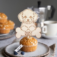 Poodle cake topper, Personalized fur kids birthday topper, dog's birthday, dog party, dog party prop