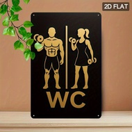 TEMU 2d Flat - 2d Plane, A 2d Fitness-themed Metal Wall Hanging - 7.8x11.8 Inches, Vintage Art Decor