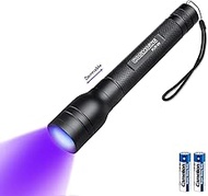 UV Flashlight 395nm, Zoomable Pen Blacklight Flashlight with 2AA Battery Ultraviolet Flashlight Pet
