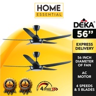 Deka DF50LED 5 Blades AC Motor LED Light 4 Speed Ceiling Fan with Romote Control Siling Fan (56") [Twin Pack]