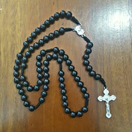 ROSARY 77 BLACK, ROSARY BLACK CHALK BEADS