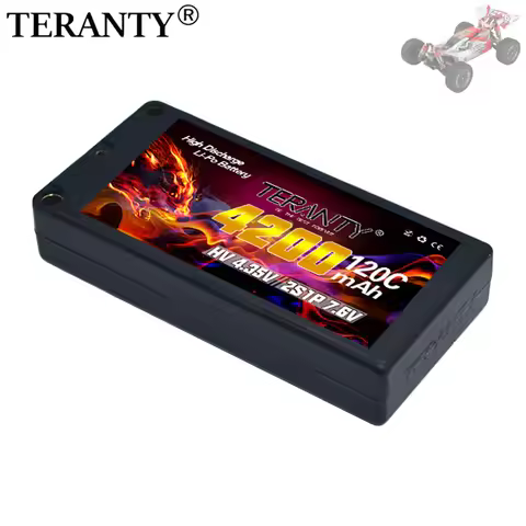 Upgradedl TERANTY 7.6V 2S 4200mAh 120C/240C Lipo Battery compatible with 1/10 remote control racing 