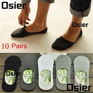 OSIER 10 Pairs Boat Socks Fashion Low Cut Cotton Non-Slip Stocking