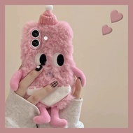 Phone case  Silicone Phone Case Suitable for Pink Little Monster iPhone16promax Funny Plush Phone Ca