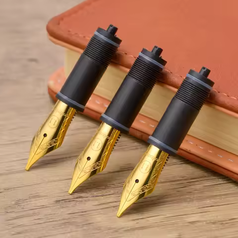 3 PCS Asvine Fountain Pen Replaced Nibs, Stub 1.1mm for V169, P20, P30 and V126, Golden