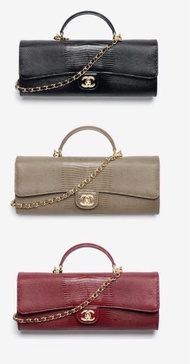 Chanel 26A Clutch with chain Lizard Embossed calfskin & gold-tone metal，Chanel新款蜥蜴紋手柄翻蓋包