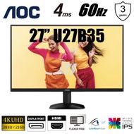 AOC 27" U27B35 4ms 60Hz 4K UHD Monitor (DP/HDMI)