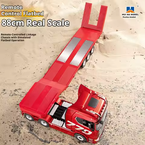 Car Toys Huina 1502 Rc Trailer 1/18 Platform Semi Trailer For 1:18 770s Rc Tractor Truck Remote Cont