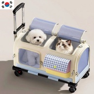 4in1 Pet Carrier with Wheels Backpack Foldable Dog Cat Travel Carrier Rolling Pet Trolley Bag Portab