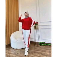 MERAH GRAC3COLL AUGUST EDITION - RED AND WHITE SUITL-XL AUGUST TRAINING SUIT/ INDONESIAN OWNING/ AUG