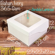 White Ivory Box 22x22x12 Full Lamination / Box Cake Box Pudding Bread 22x22x12 Full White Ivory Lami