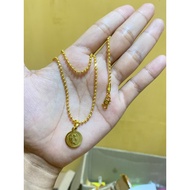 24k gold plated round coin necklace