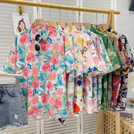 80年代懷舊服裝港式短袖花襯衫70 90復古影視短劇港風洋裝女裝潮
