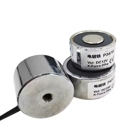 4PCS 34mm P34/25 Cylinder Electric Holding Magnets P34/18 20Kg 200N Sucker Solenoid Electromagnets D